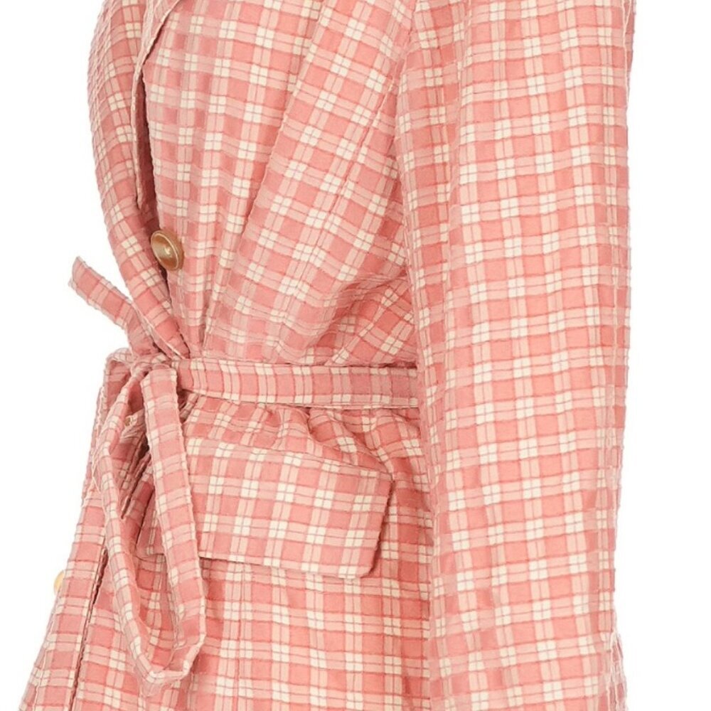 Free People Olivia Gingham Blazer Jacket Pink Size XS NWT Retail $178 - Picture 8 of 9